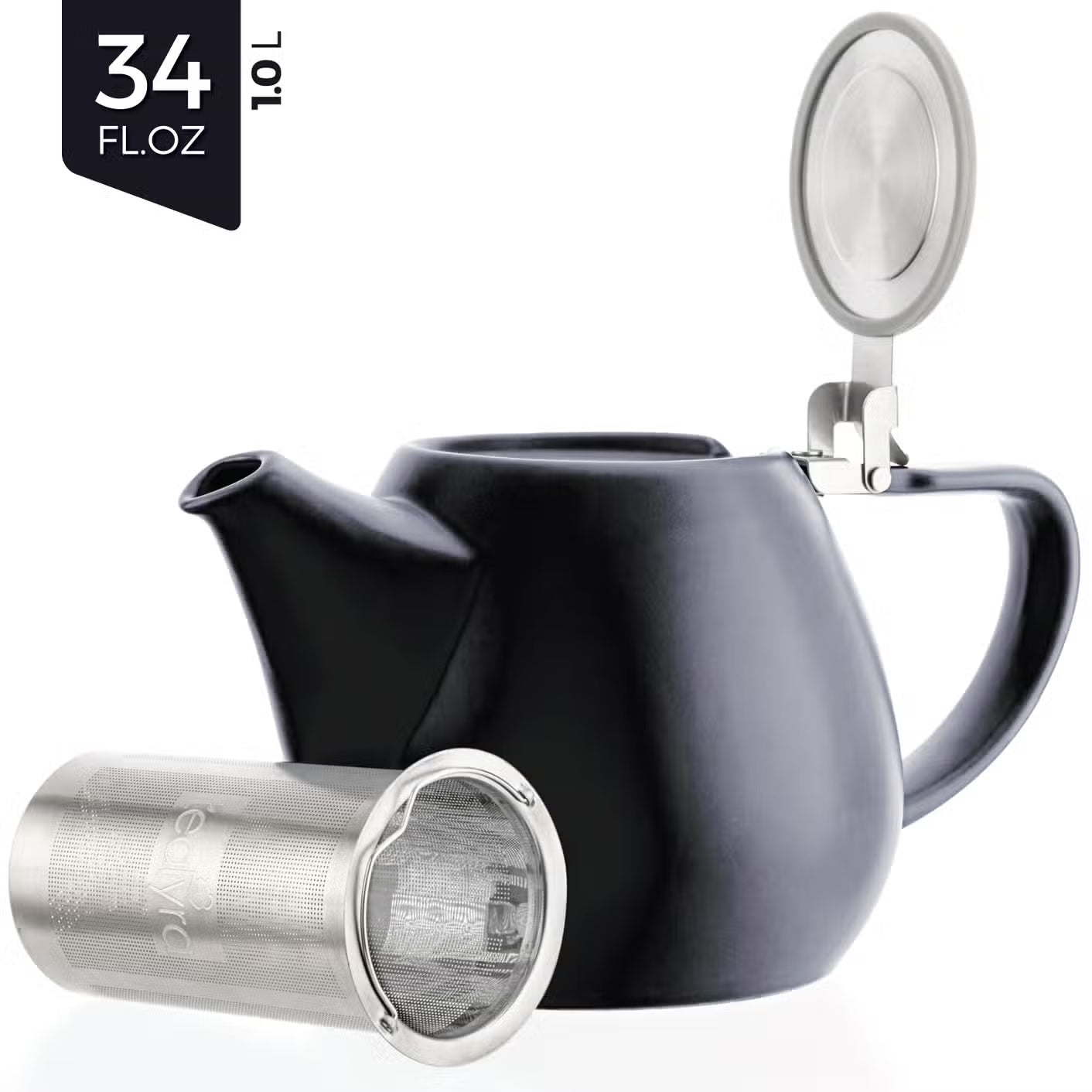 Jove Red Porcelain Teapot with Infuser 34oz