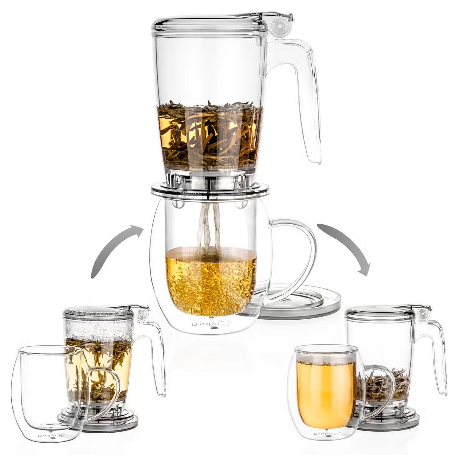 Rapidtea Maker 16oz - Loose Tea Teapot, Bottom Dispensing