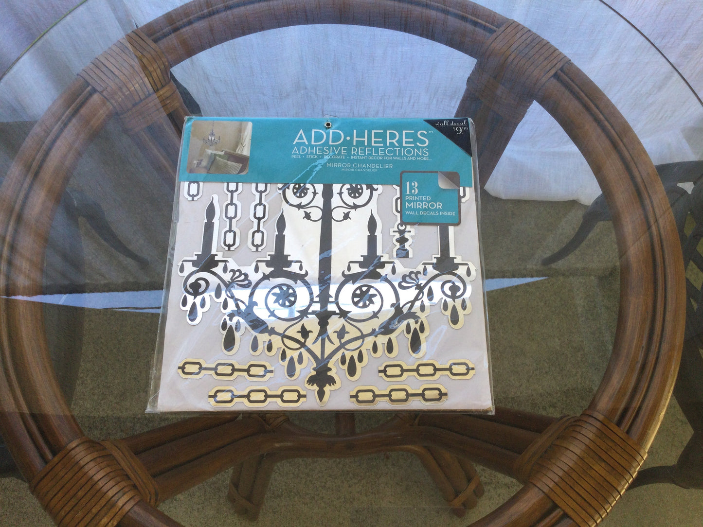 Mirror chandelier adhesive reflectors