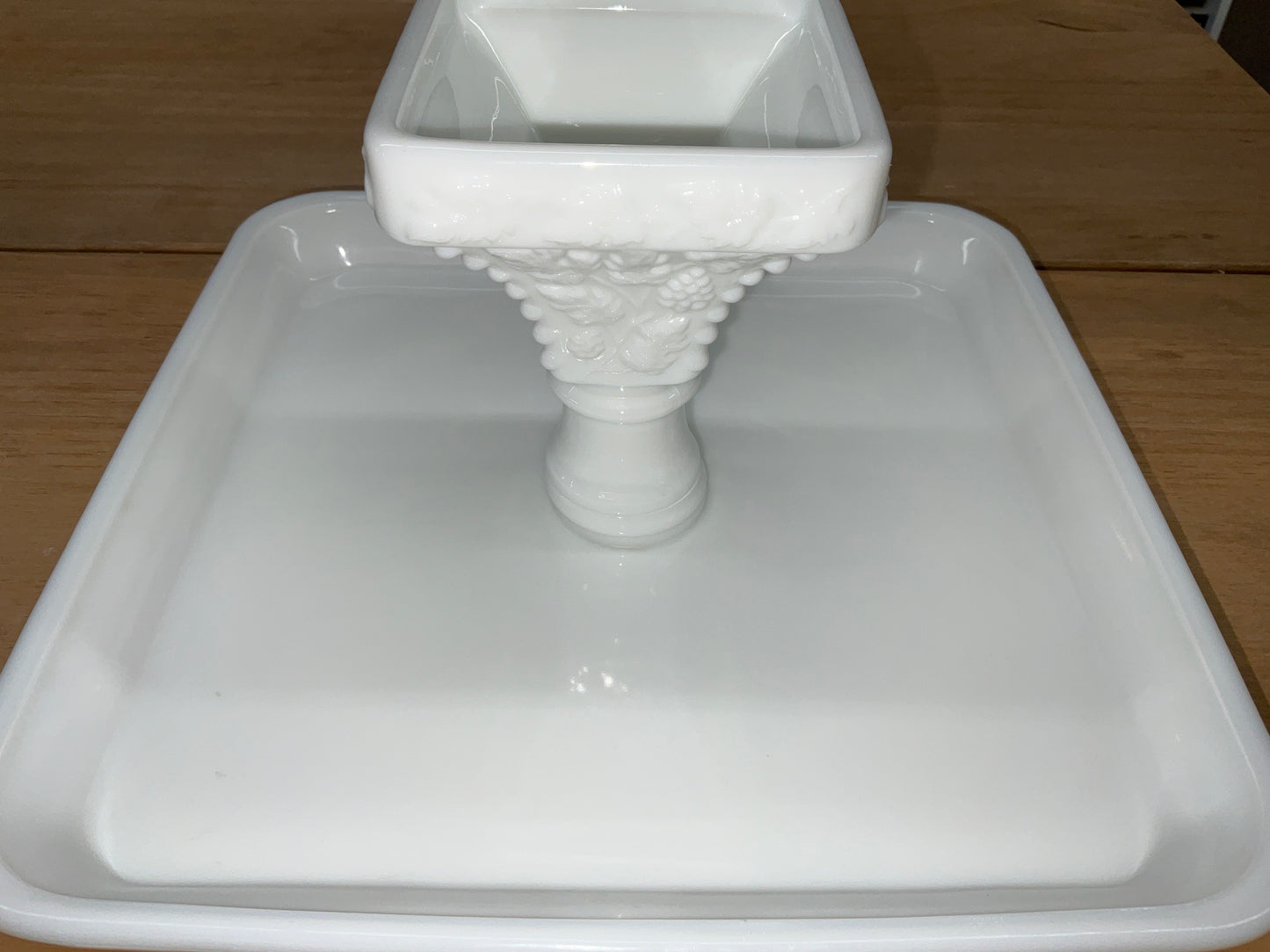 Westmoreland Cake Stand - Vintage 1950s Milk Glass