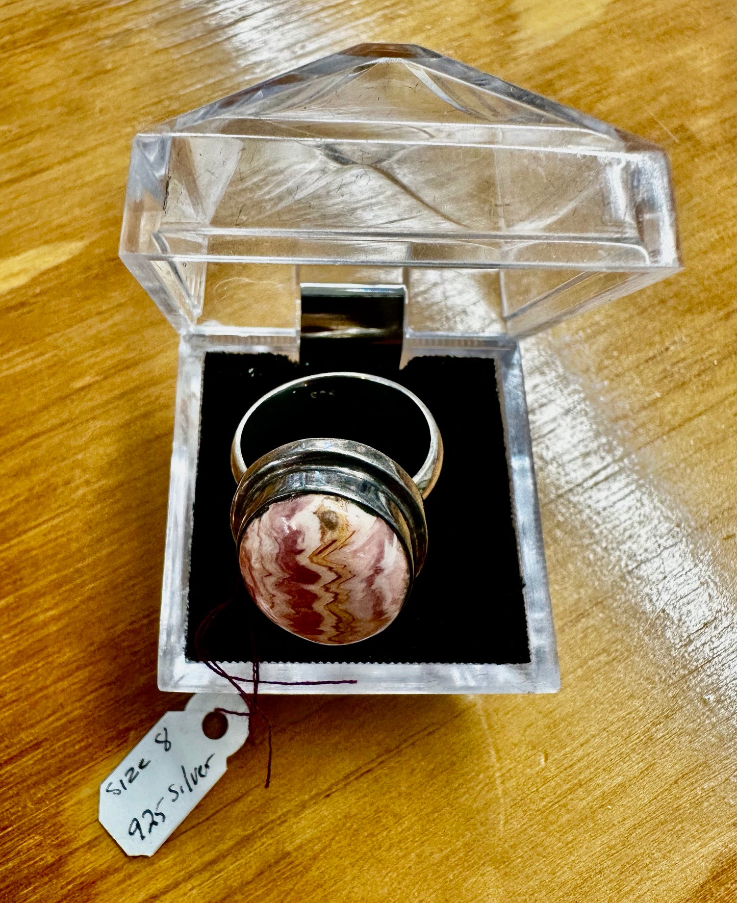 Rhodochrosite 925 Silver Ring