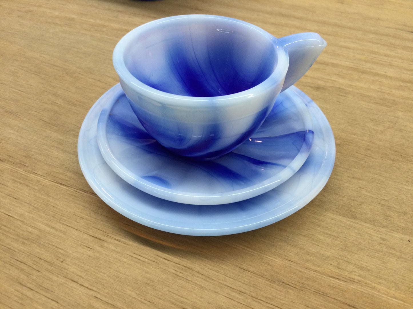 Akro Agate Slag Glass Child’s Tea Set