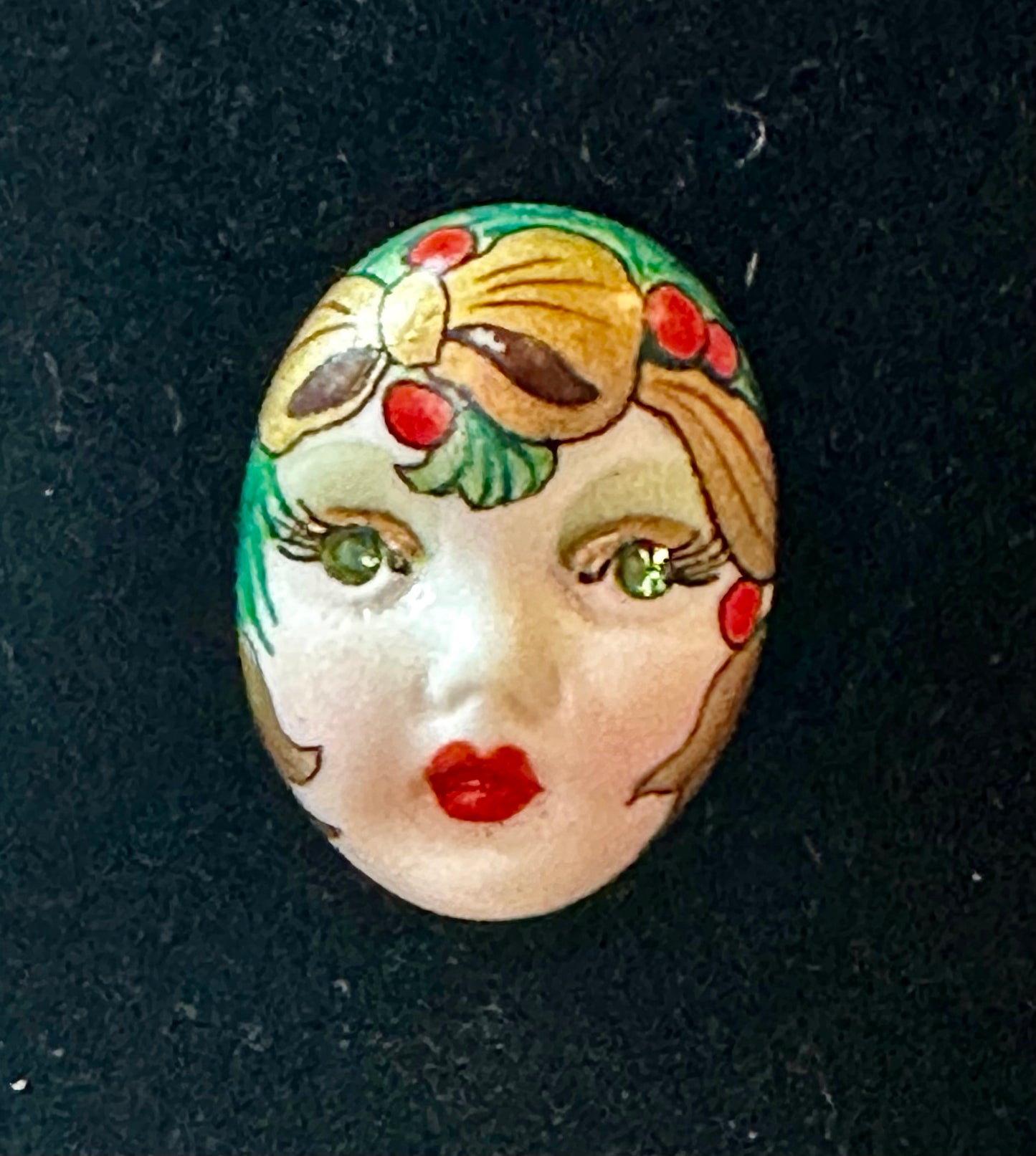 Vintage Adagio Hand Painted Porcelain Pendant “New Beau”