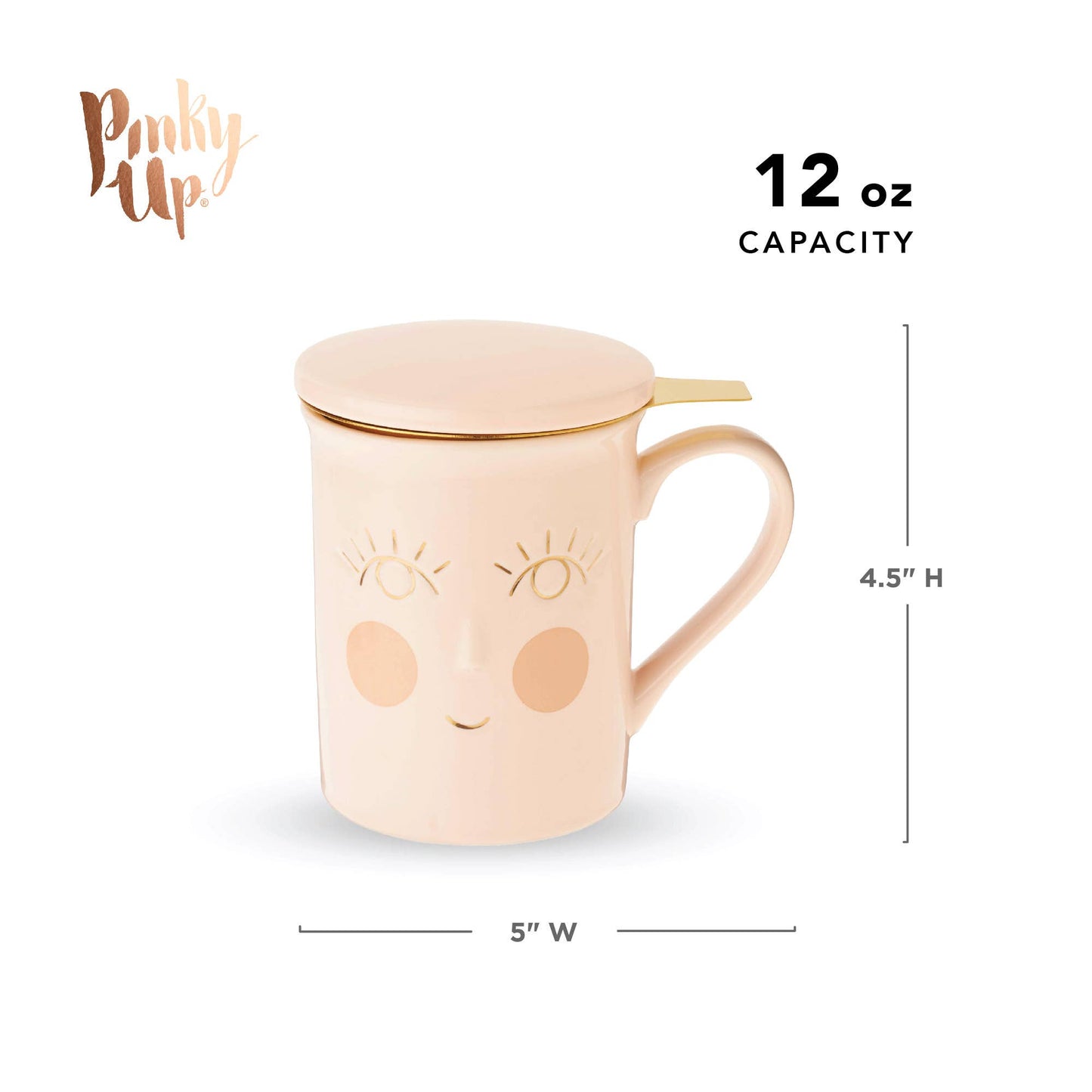 Annette™ 3D Ceramic Mug w/ Tea Infuser - "Hello Beautiful"