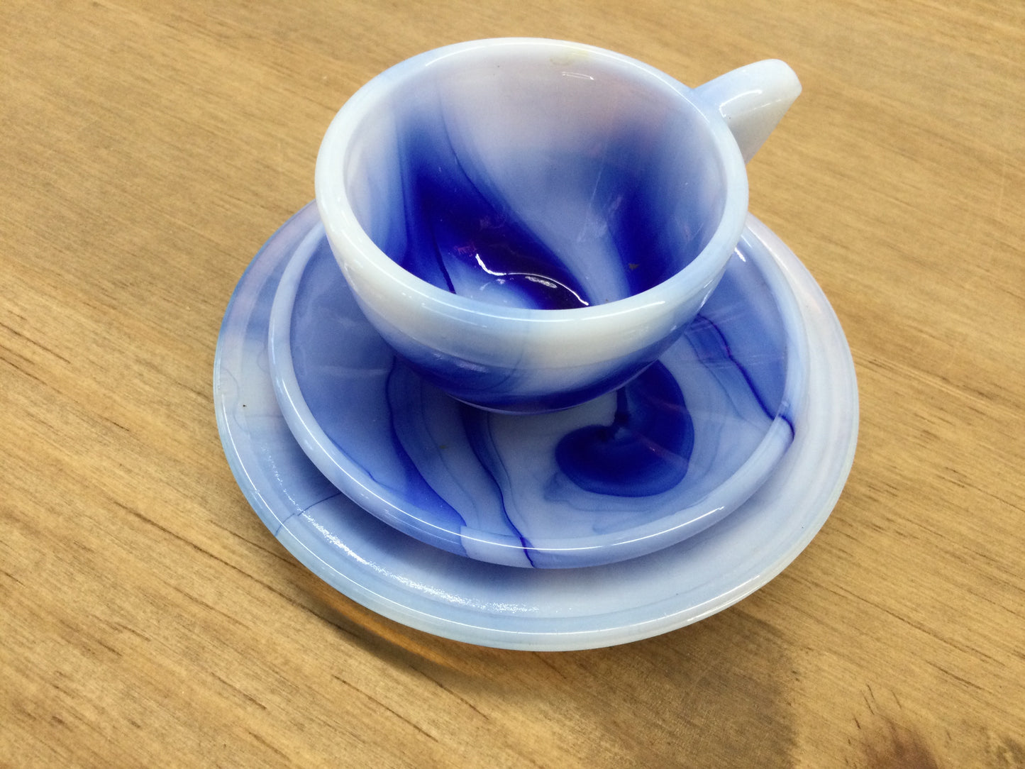 Akro Agate Slag Glass Child’s Tea Set