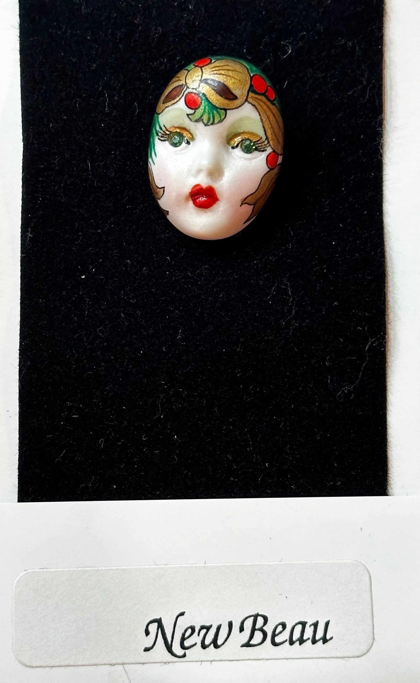 Vintage Adagio Hand Painted Porcelain Pendant “New Beau”