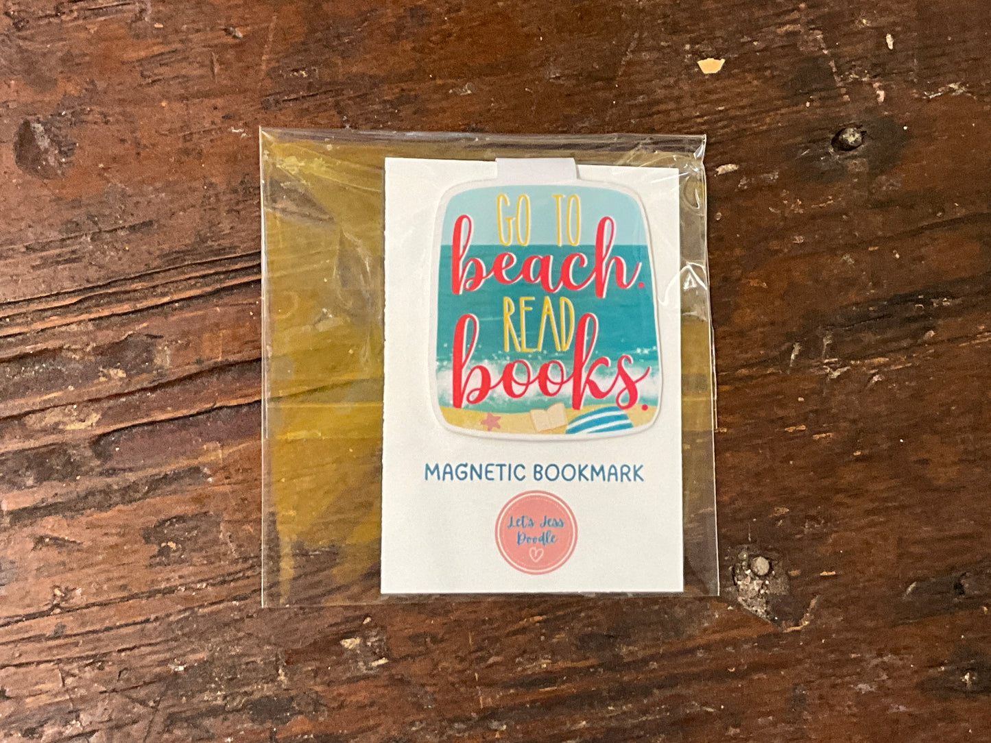 Go to Beach. Read Books. Magnetic Bookmark