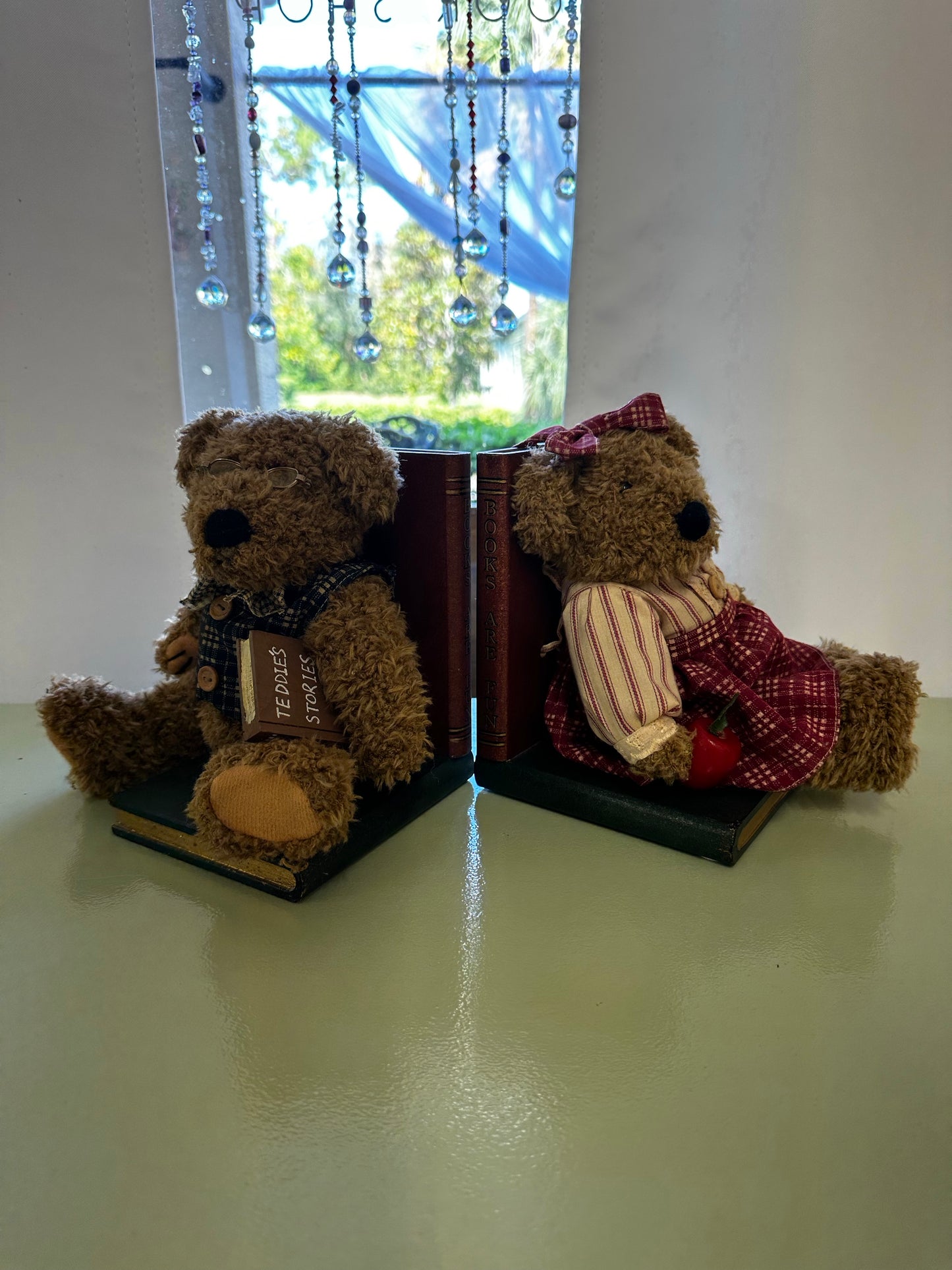 Vintage Boyd’s Bears Wood Boy & Girl Bookends.