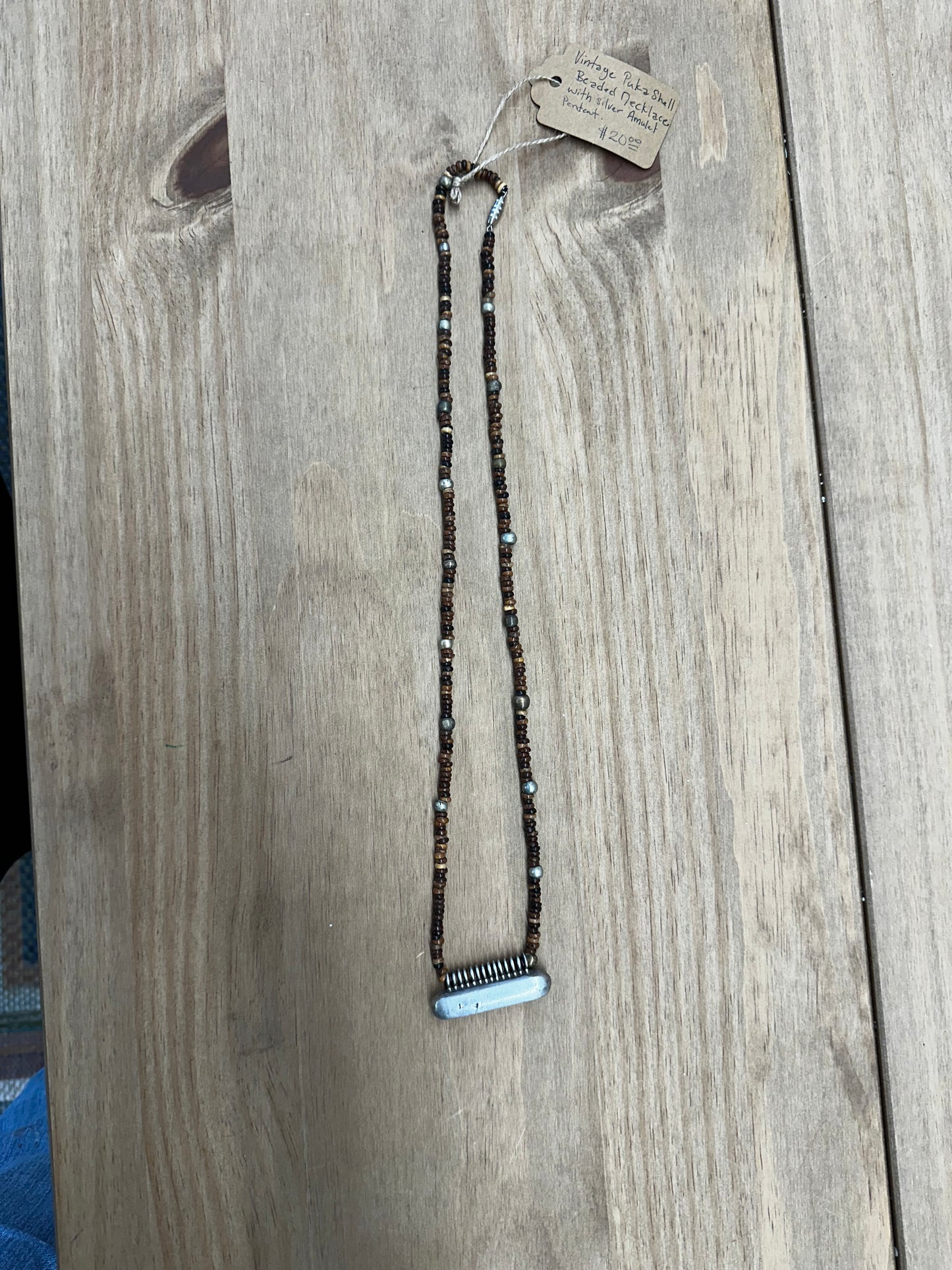 vintage Puka Shell Beaded Necklace