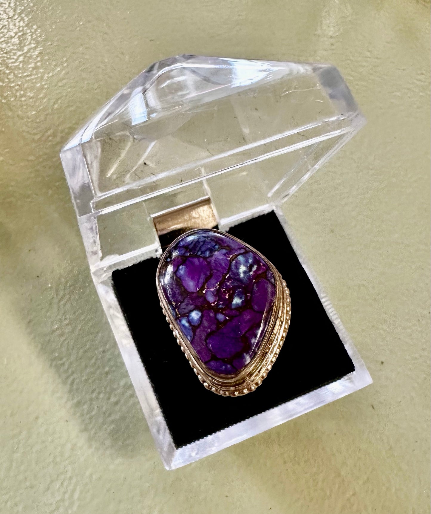 Purple Turquoise Silver Ring