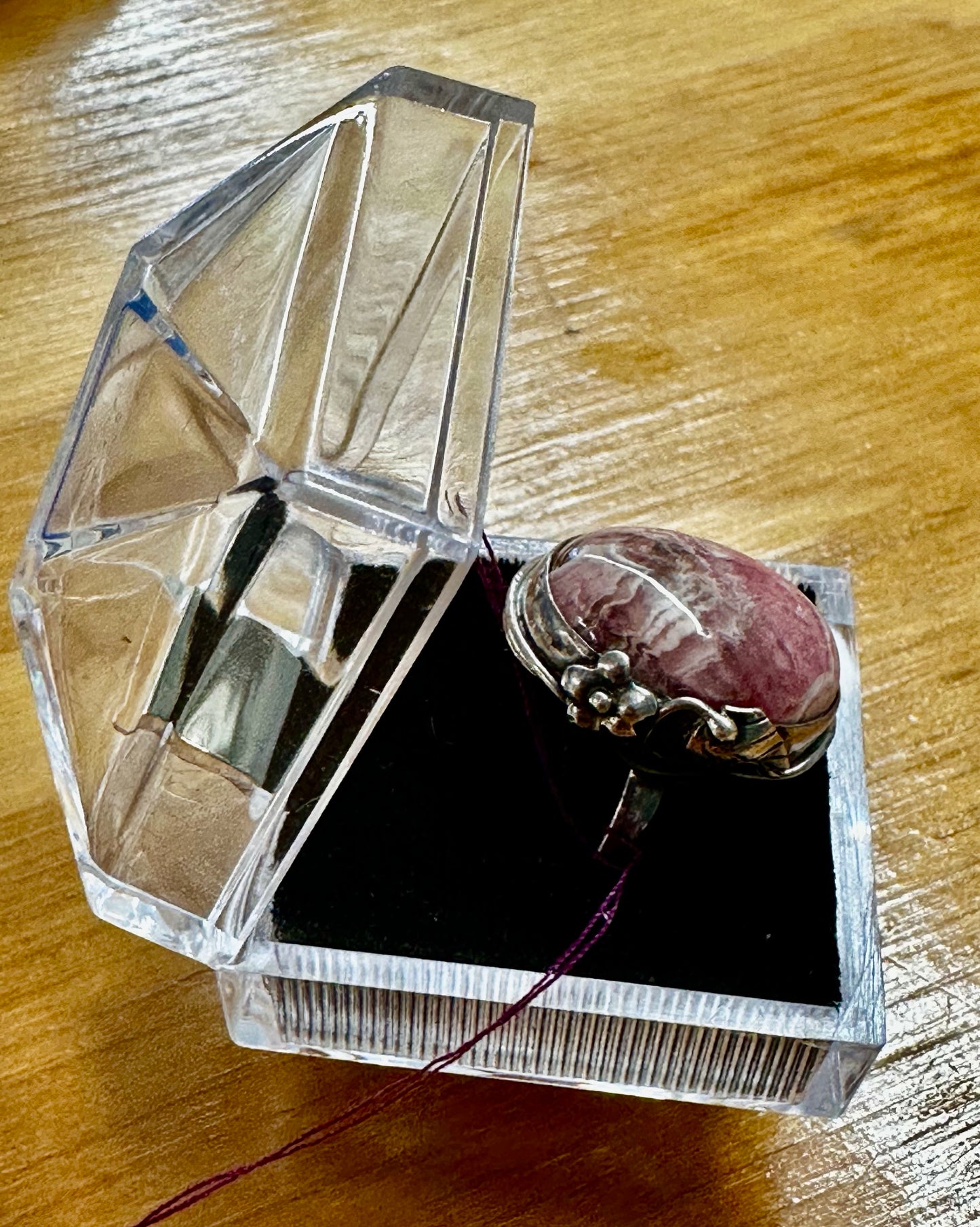 Rhodochrosite 925 Silver Ring