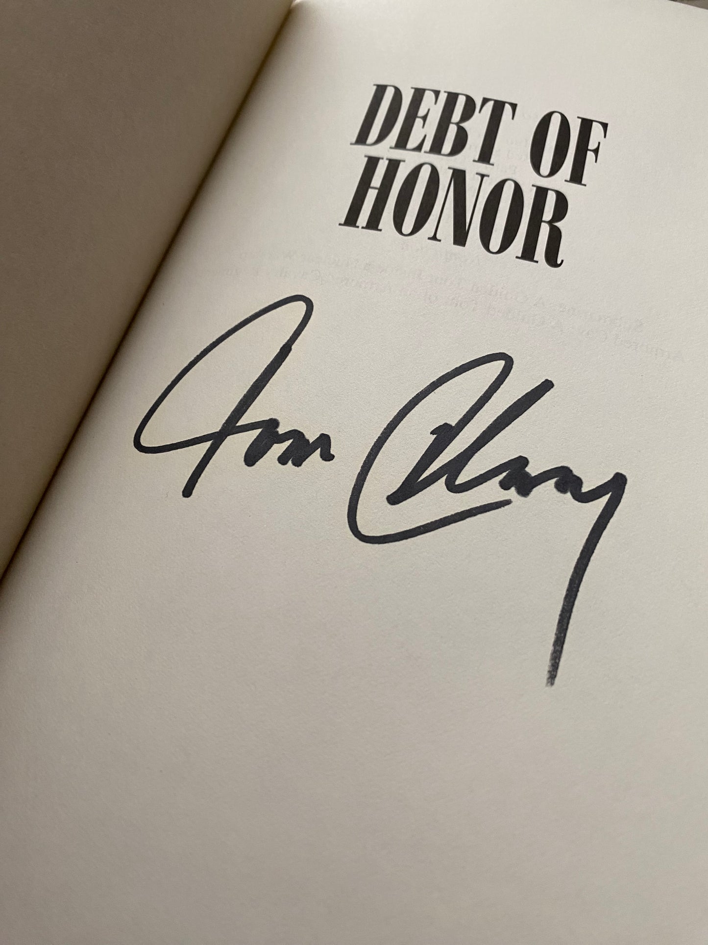 Debt of Honor - SIGNED COPY