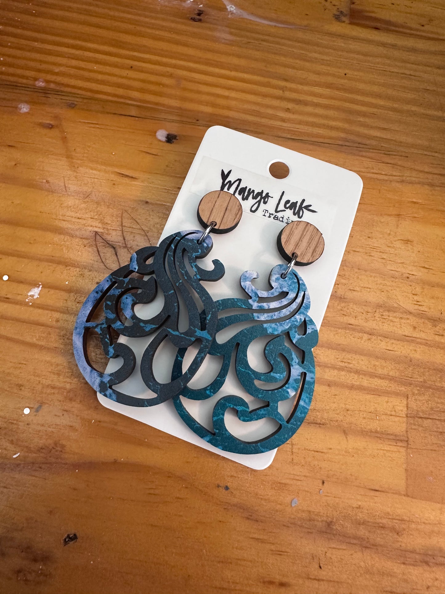 Mango Leaf Trading Ocean Wave Dangle Earrings