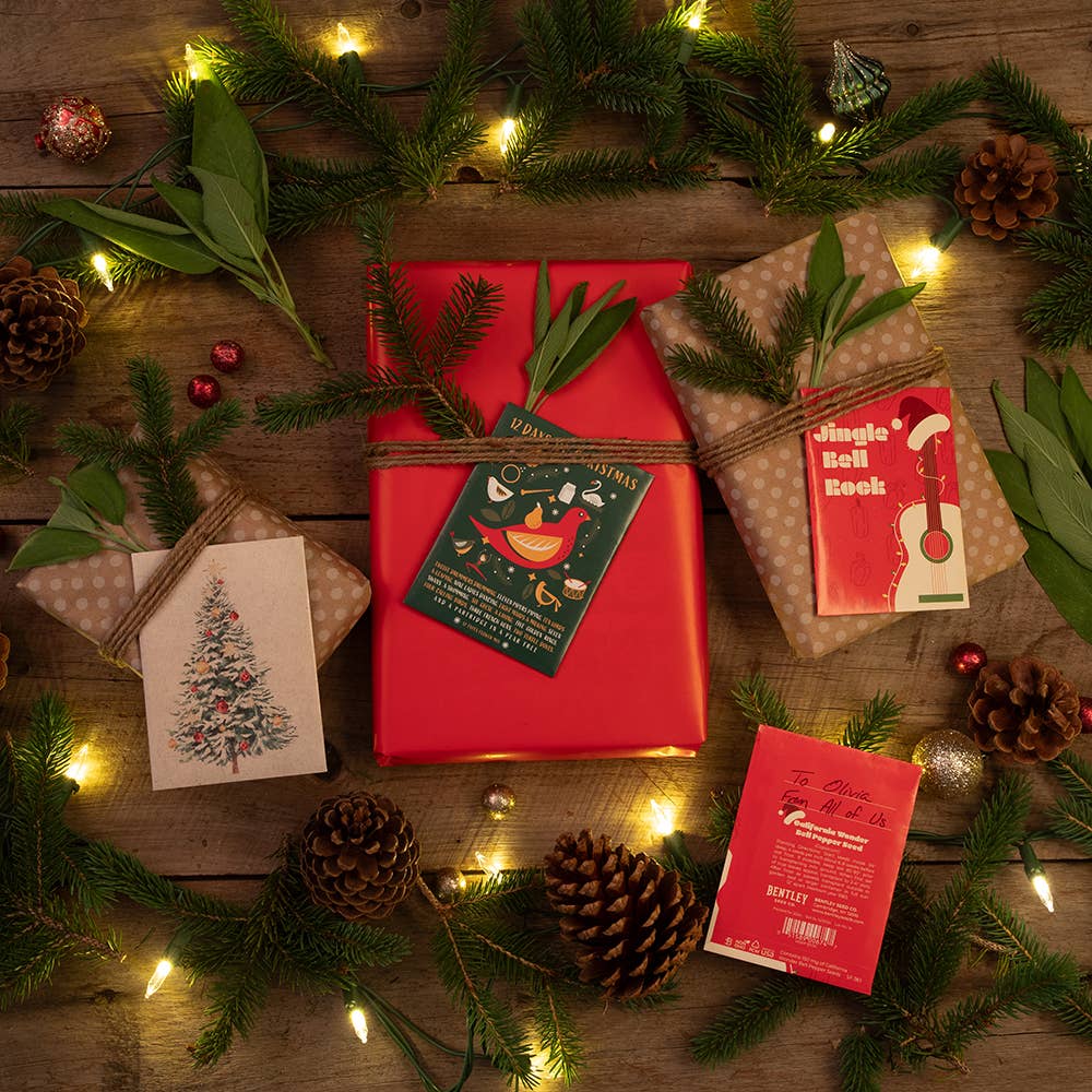12 Days of Christmas Gift Tag Card - 12 Types of Flowers Mix