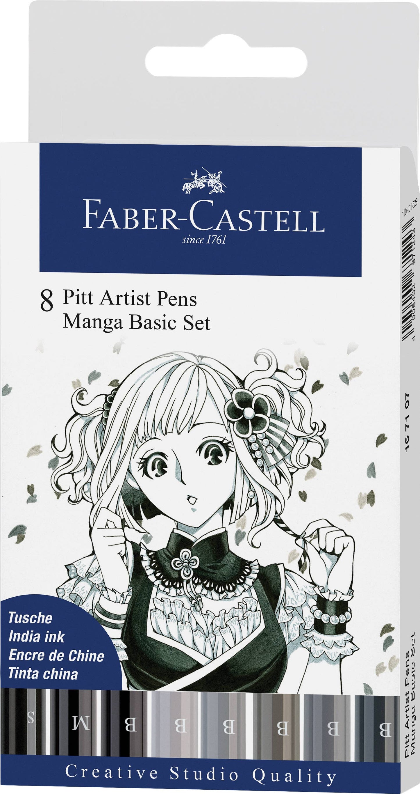 Pitt Artist Pen, Manga Basic Set - Wallet of 8