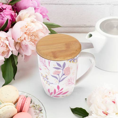 Bailey™ Ceramic Tea Mug w/ Tea Infuser - Botanical Bliss
