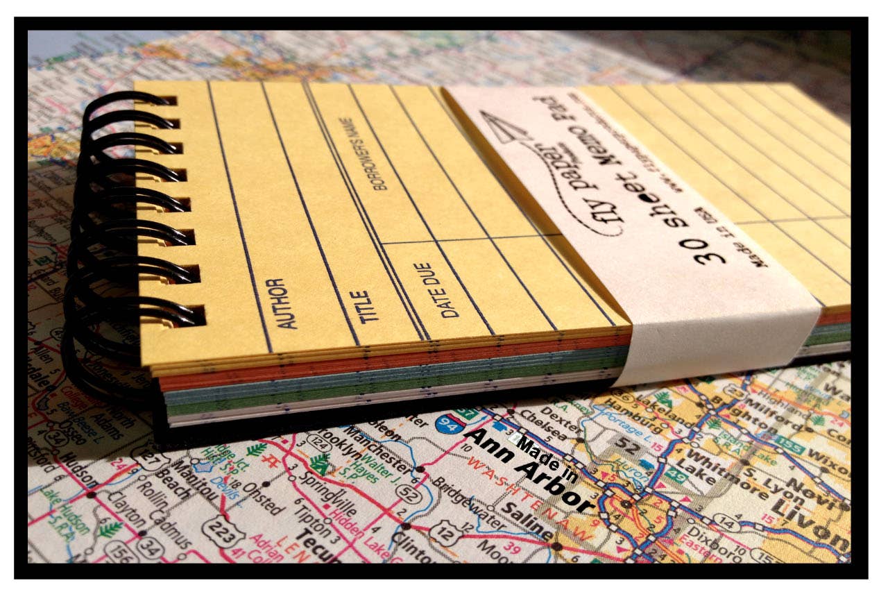 Vintage Nostalgia Library Card Handmade Memo Pad