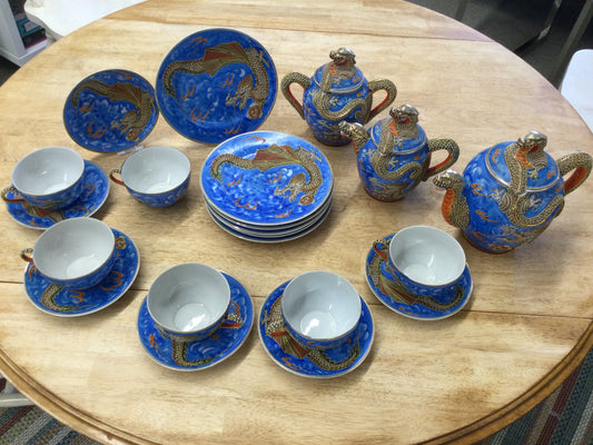 Antique Japanese DragonWare 21 Piece Tea Set