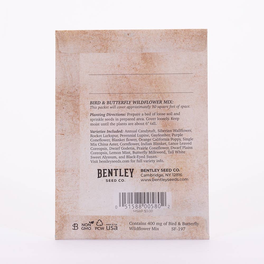 Snowy Cardinal Holiday Gift Tag - Wildflower Mix Seed Packet