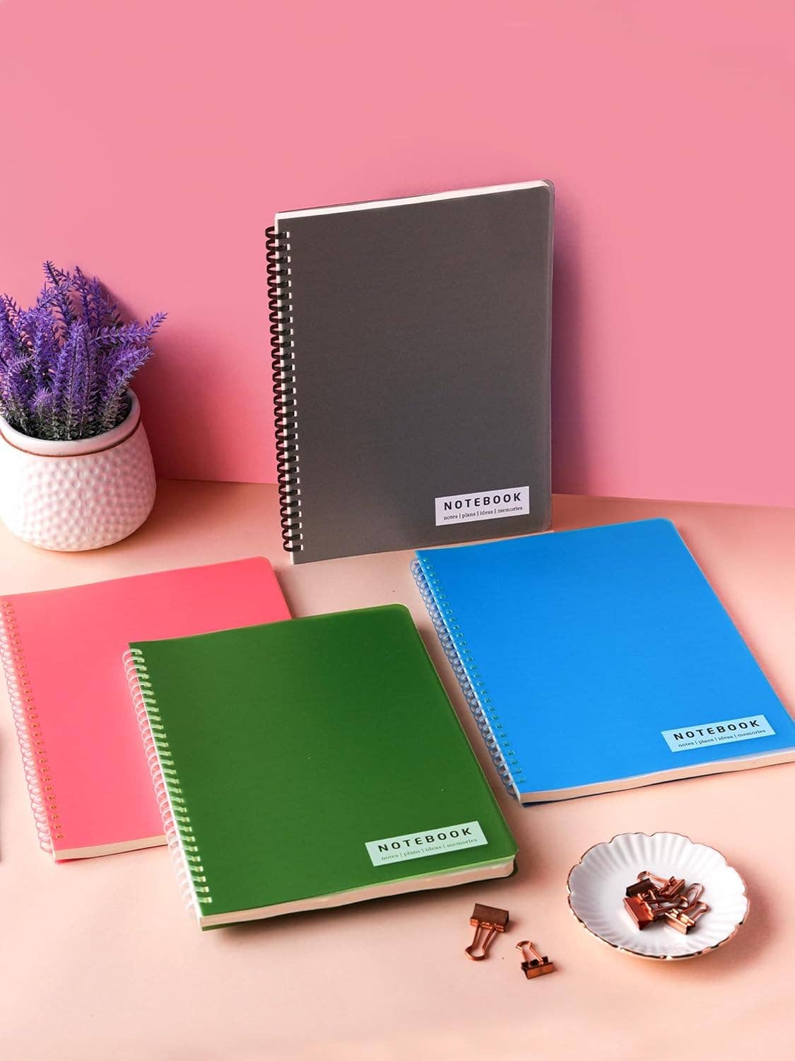 Soft Wiro Notebook  Ruled- Green, black, pink, blue