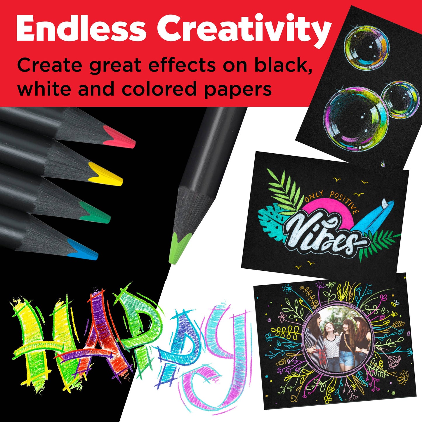 Super Soft Black Edition Colored Pencils, Box of 50