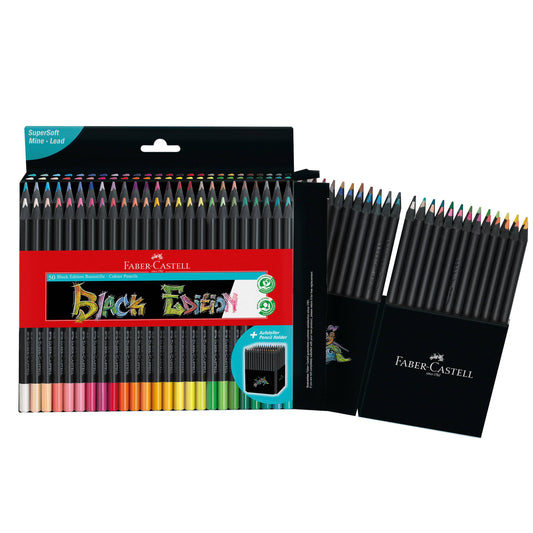 Super Soft Black Edition Colored Pencils, Box of 50