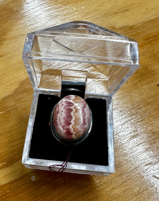 Rhodochrosite 925 Silver Ring