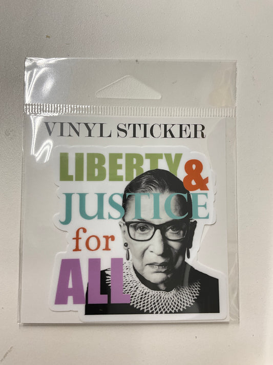 RBG Liberty and Justice for All Vinyl Sticker