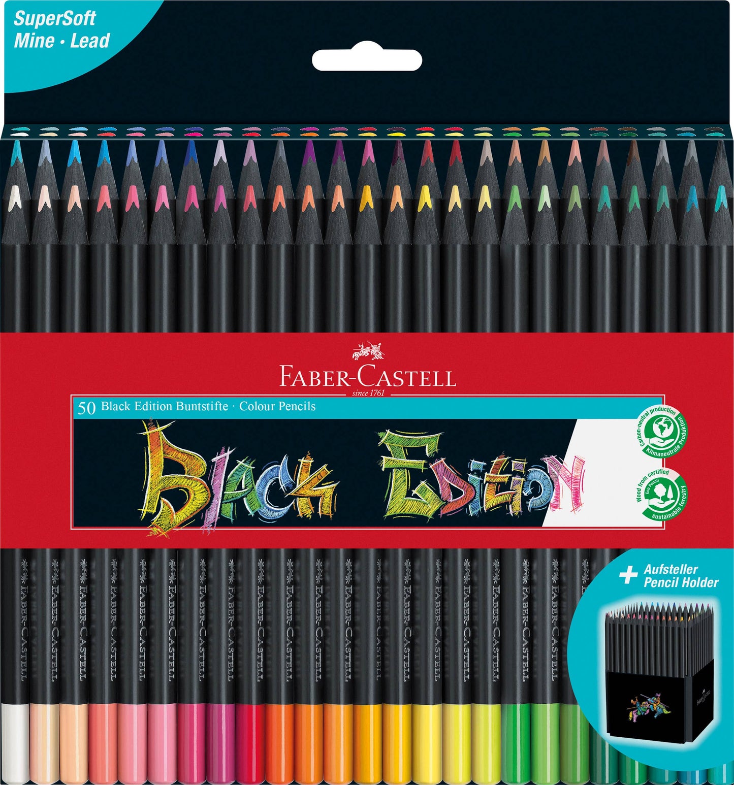 Super Soft Black Edition Colored Pencils, Box of 50