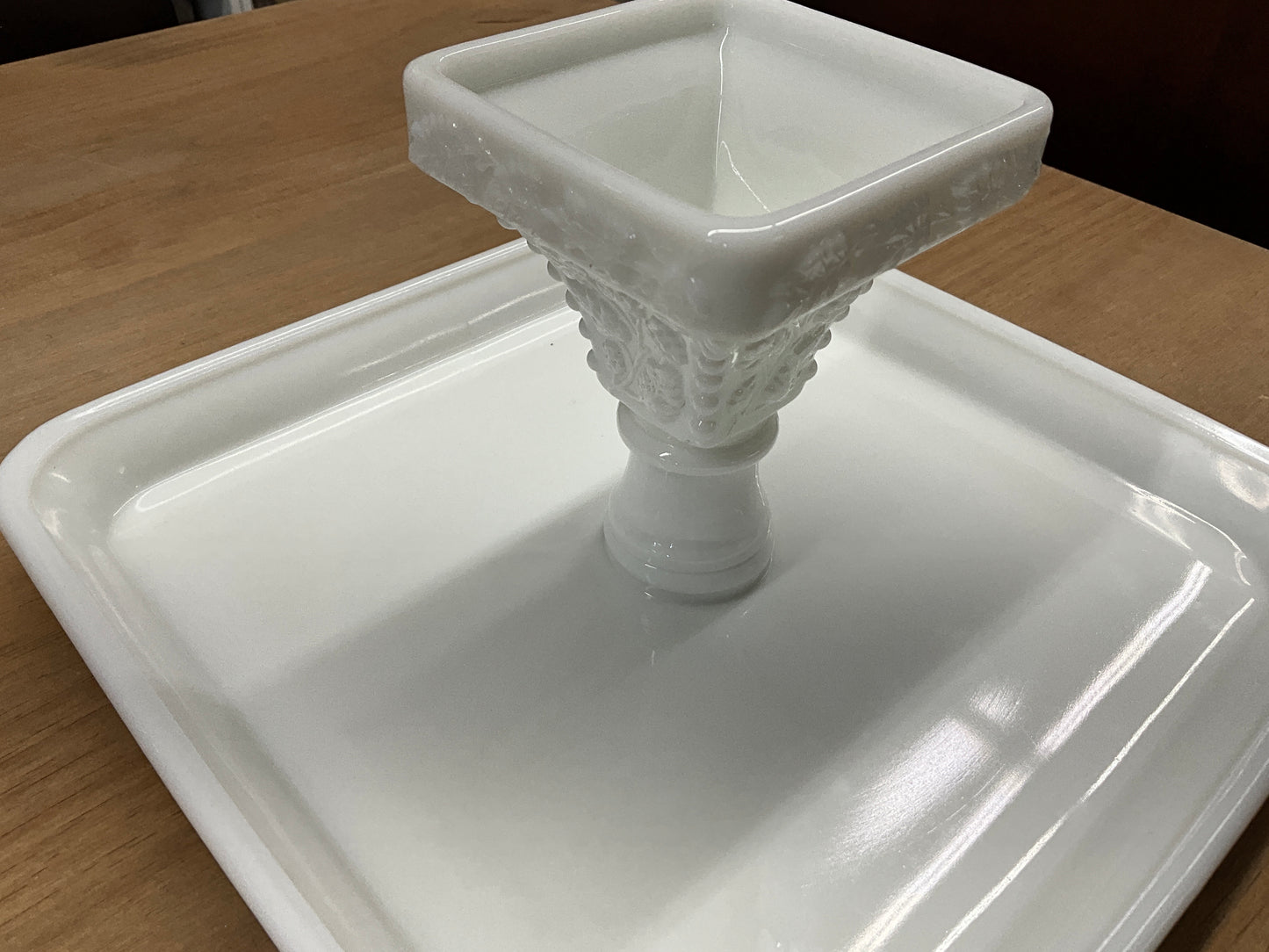 Westmoreland Cake Stand - Vintage 1950s Milk Glass