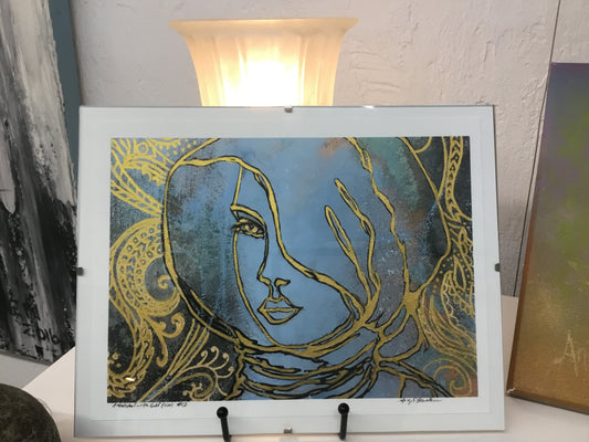 Blue girl print