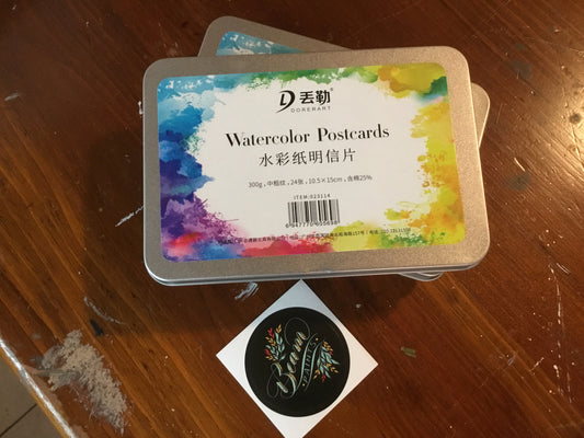 Beam Paints Watercolor PostCards Tin