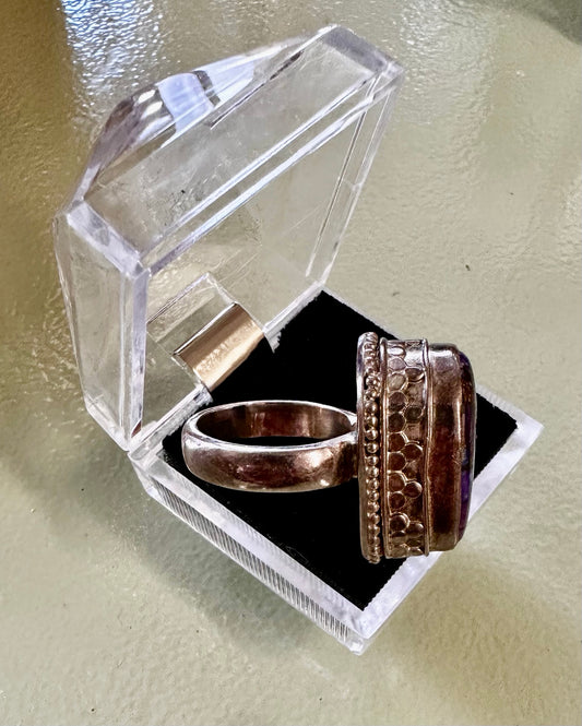 Purple Turquoise Silver Ring
