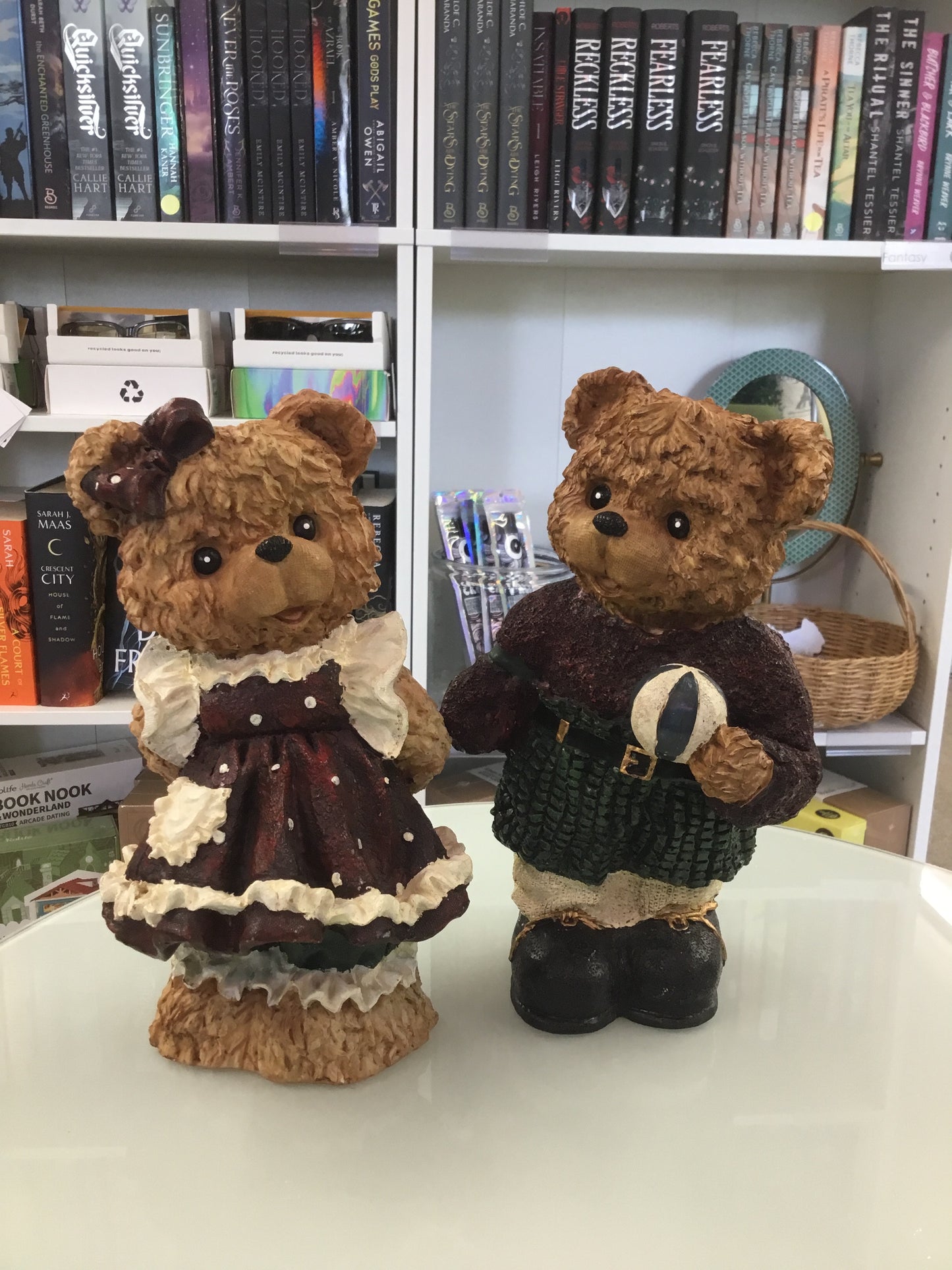 Vintage Girl & Boy Teddy Bear Coin Bank