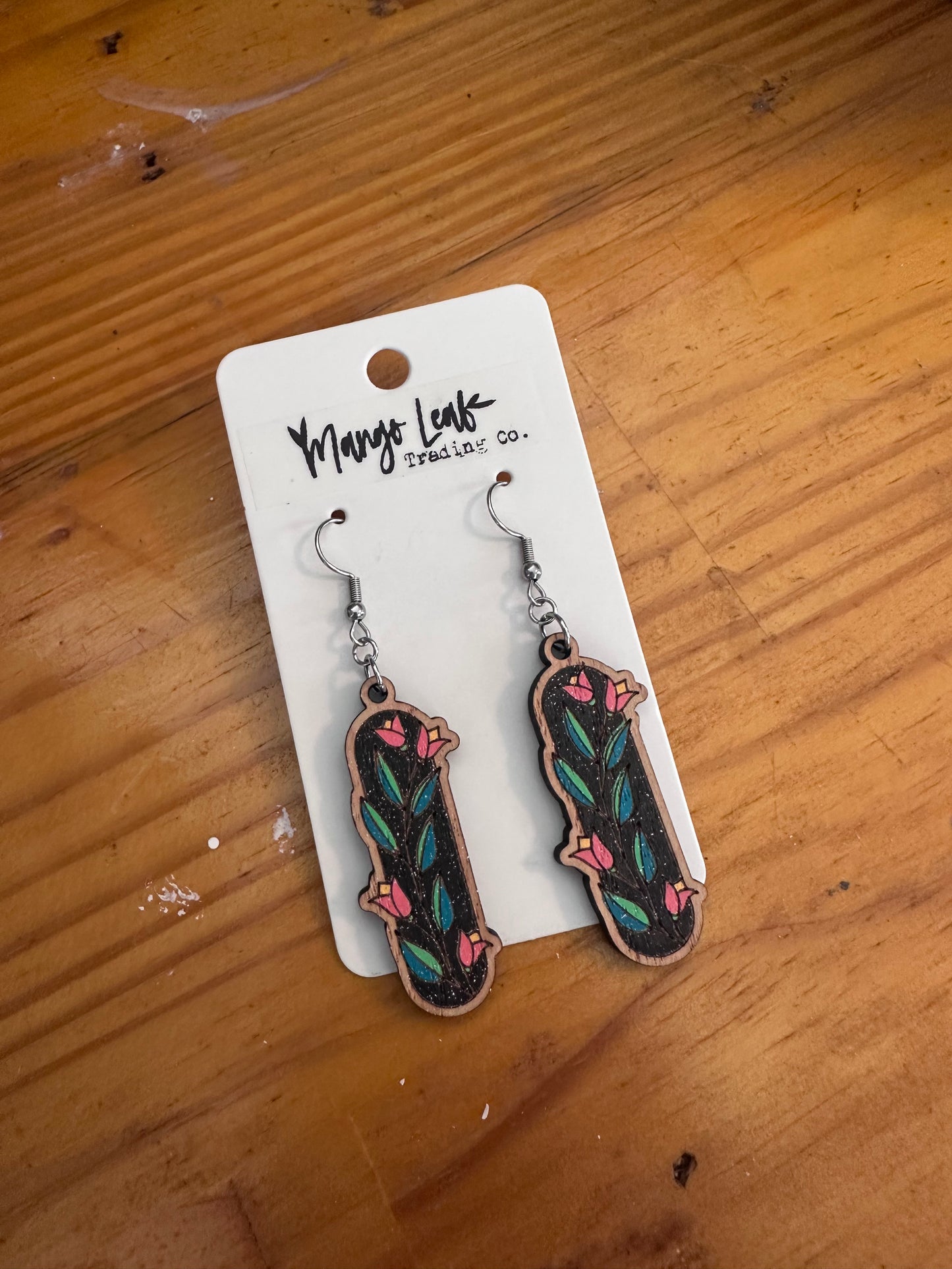 Mango Leaf Trading Victorian Floral Dangle Earrings