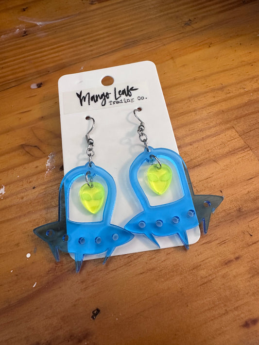 Mango Leaf Trading UFO Dangle Earrings