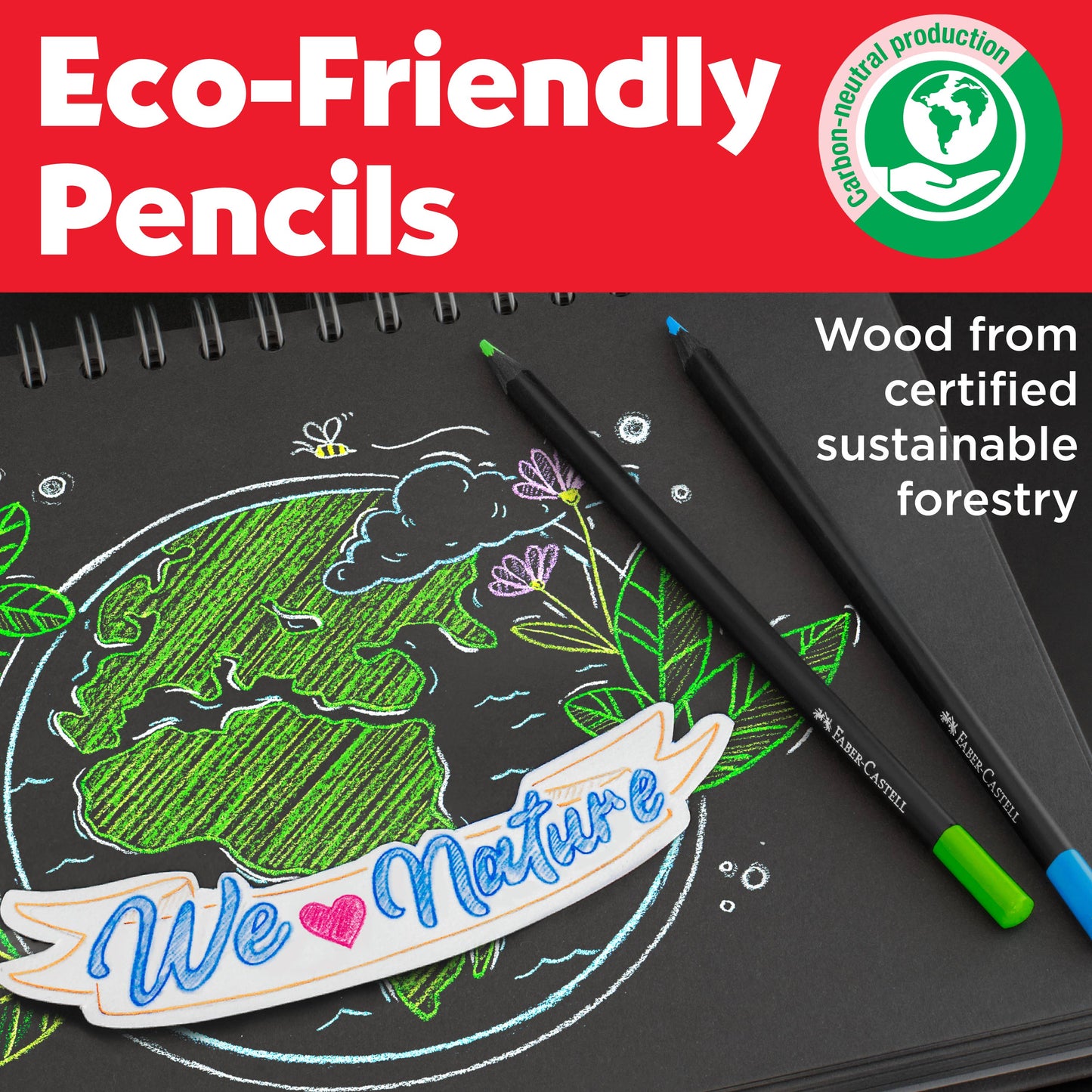 Super Soft Black Edition Colored Pencils, Box of 50