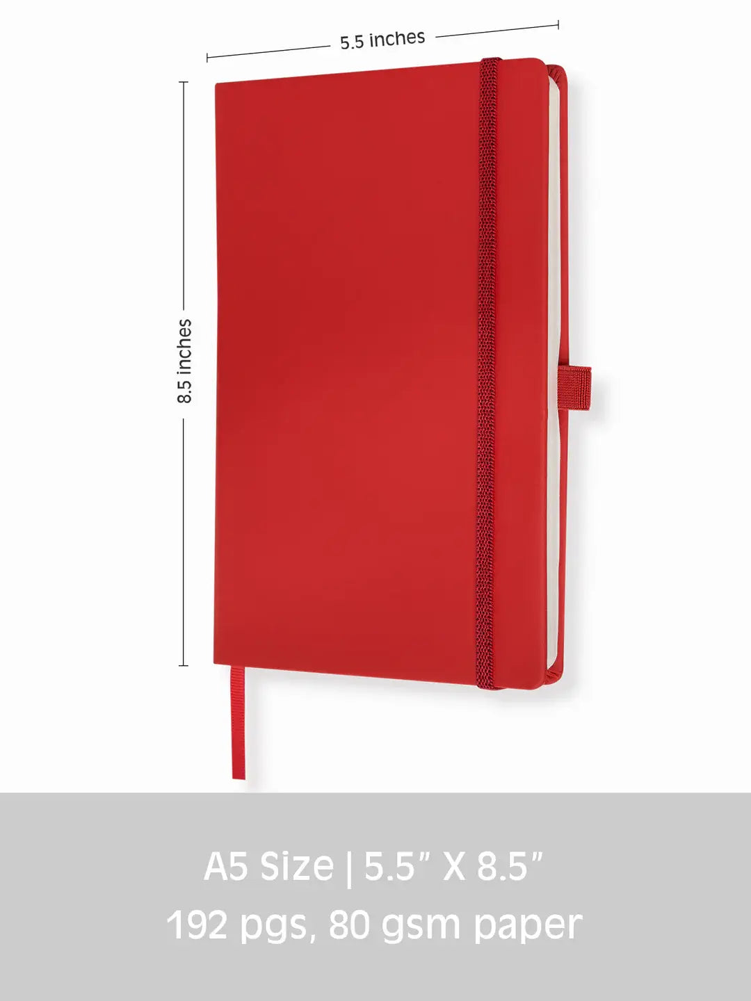 8.50 x 5.50in - A5 Notebooks - Vegan Leather - LINED