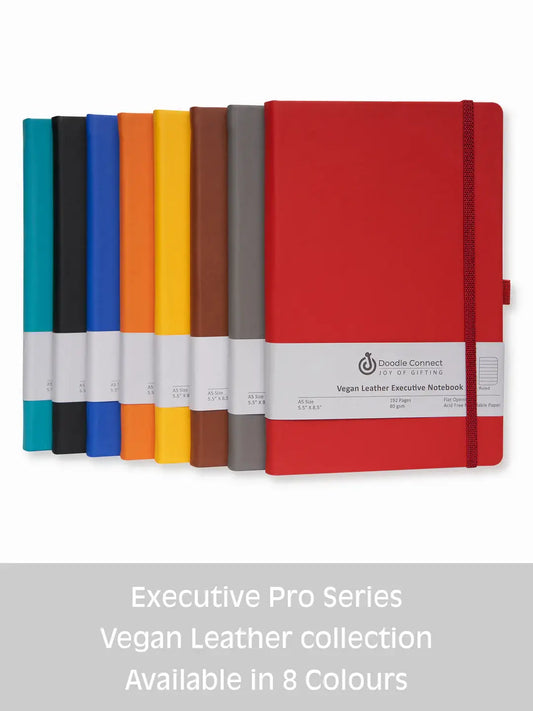 8.50 x 5.50in - A5 Notebooks - Vegan Leather - LINED