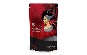 An intense blend of black tea, rooibos and vanilla will sustain Scorpio's investigations and secret affairs. Scorpios will not rest until they have penetrated into the heart of every matter, and they need a strong drink to fuel their determination. Chocolate chips and mango pieces add a rich flavor that Scorpios can savor in private.