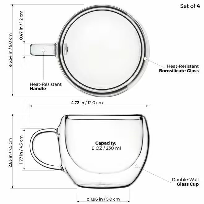 Universe Double Wall Tea & Coffee Glasses